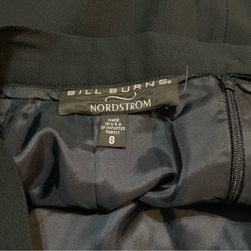 Vintage Bill Burns Nordstrom 100% Worsted Wool Pencil Skirt Black Size 8 Career - Picture 5 of 7